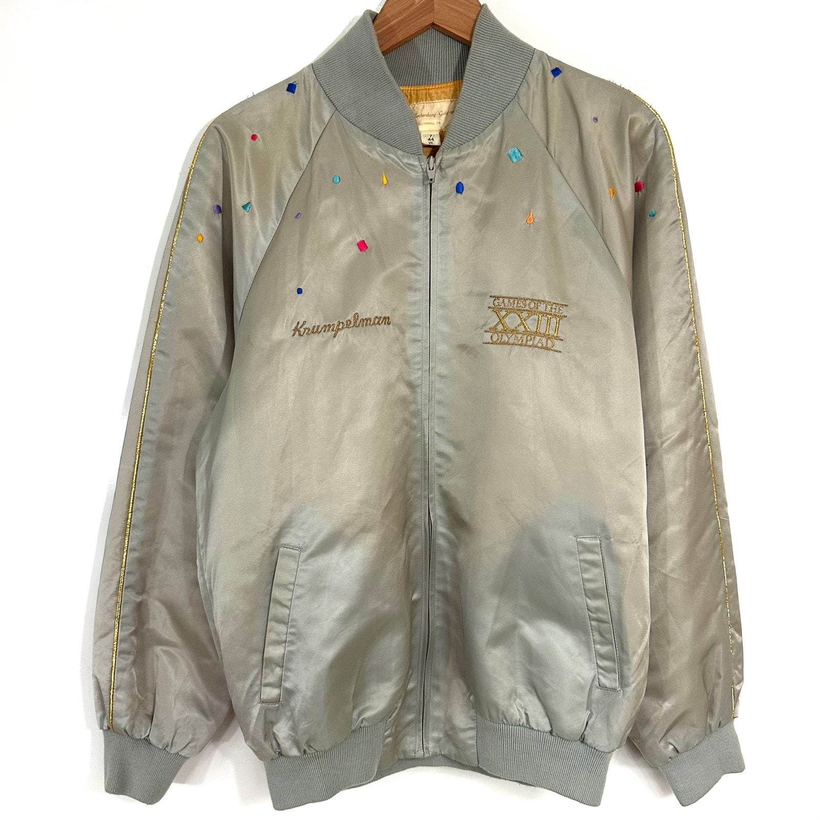 Vintage Xxiii Olympiad Los Angeles 1984 Ceremonies Satin Jacket Size Xl